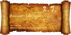 Kaizer Tália névjegykártya